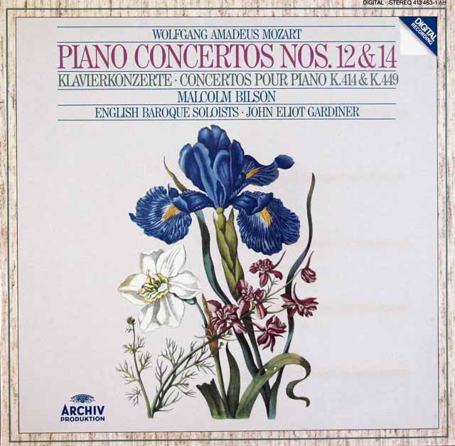 ビルソン、ガーディナーのモーツァルト/ピアノ協奏曲第12、14番　独ARCHIV　3530　LP レコード