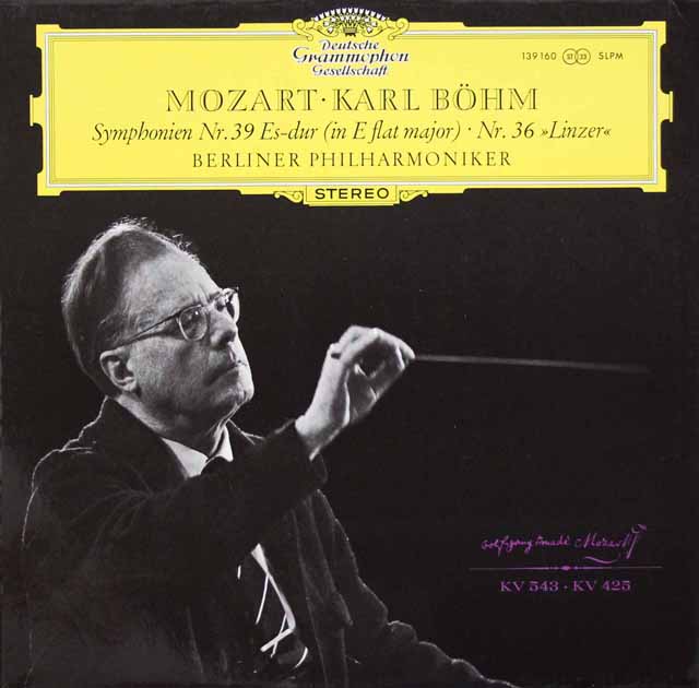ベームのモーツァルト/交響曲第39番、第36番「リンツ」　独DGG　3530　LP レコード