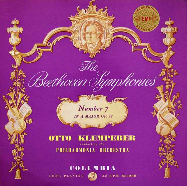 クレンペラーのベートーヴェン/交響曲第7番　英Columbia　3530　LP レコード