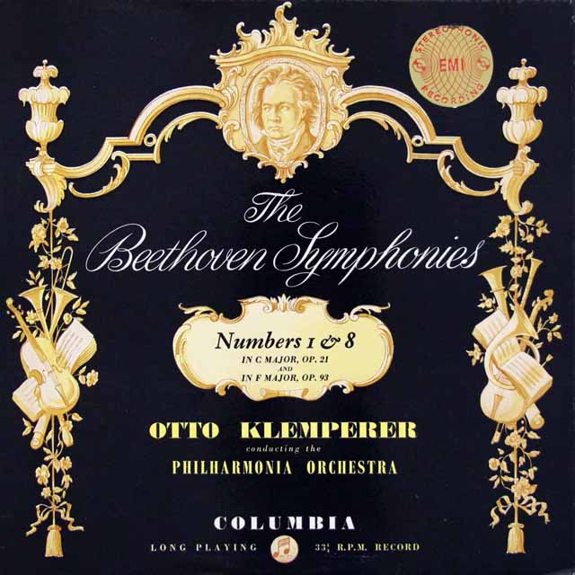 クレンペラーのベートーヴェン/交響曲第1、8番　英Columbia　3530　LP レコード