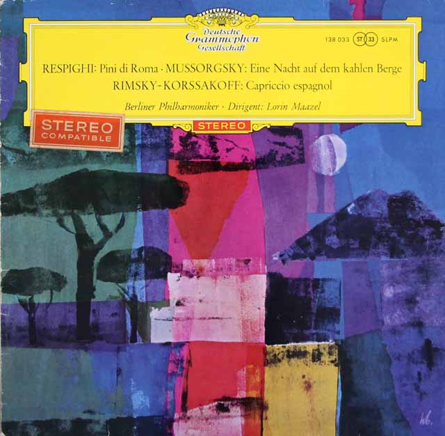 【赤ステレオ/独最初期盤】　マゼールのレスピーギ/交響詩「ローマ松」ほか　独DGG　3531　LP レコード