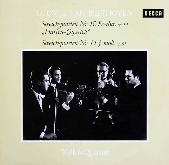 ウェラー四重奏団のベートーヴェン/弦楽四重奏曲第10番「ハープ」、第11番「セリオーソ」　独DECCA　3531　LP レコード