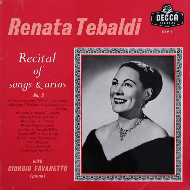 テバルディの「歌曲とアリア・リサイタル」第2集　英DECCA　3531　LP レコード