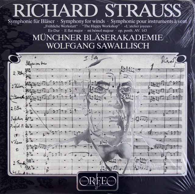 【未開封】　サヴァリッシュのR.シュトラウス/管楽器のためのソナチネ第2番「楽しい仕事場」　独ORFEO　3531　LP レコード