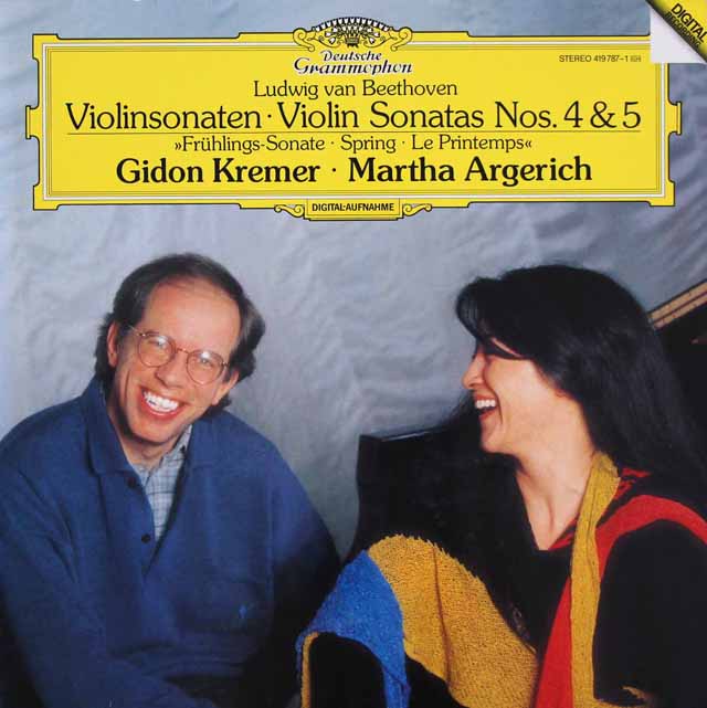 クレーメル、アルゲリッチのベートーヴェン/ヴァイオリンソナタ第4、5番「春」　独DGG　3532　LP レコード