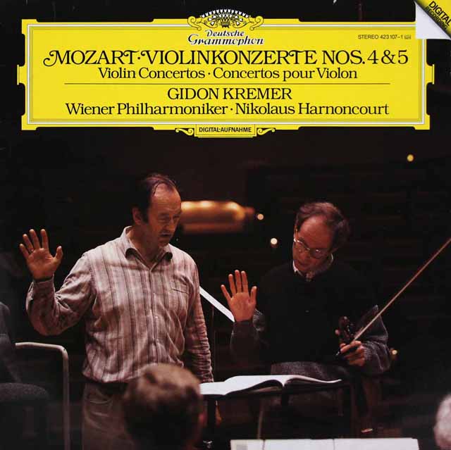 クレーメル、アーノンクールのモーツァルト/ヴァイオリン協奏曲第4、5番　独DGG　3532　LP レコード