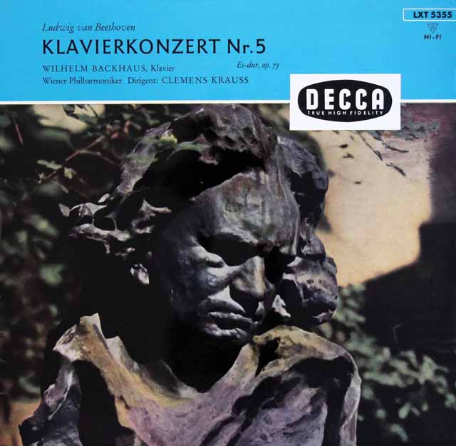 バックハウス、クラウスのベートーヴェン/ピアノ協奏曲第5番「皇帝」　独DECCA　3532　LP レコード