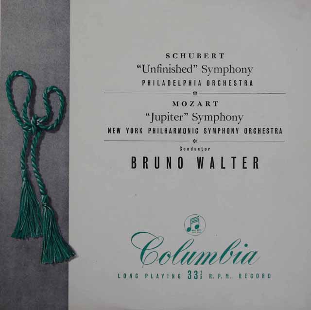 【オリジナル盤】　ワルターのシューベルト/「未完成」、モーツァルト/「ジュピター」　英Columbia　3532　LP レコード