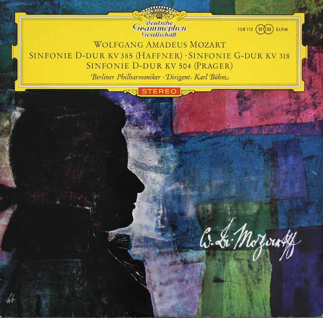 【赤ステレオ/独最初期盤】　 ベームのモーツァルト/交響曲第35番「ハフナー」、32番、38番「プラハ」　独DGG　3533　LP レコード