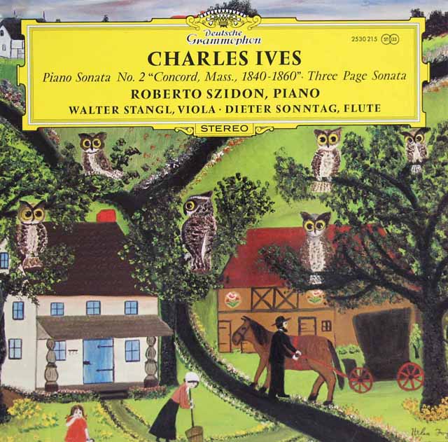 シドンのアイヴス/ピアノソナタ第2番「コンコード・ソナタ」ほか　独DGG　3533　LP レコード