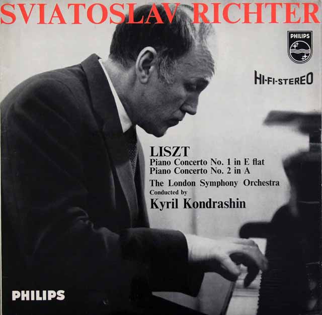 リヒテル、コンドラシンのリスト/ピアノ協奏曲第1、2番　英PHILIPS　3533　LP レコード