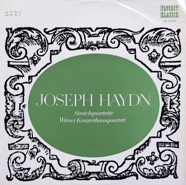 ウィーン・コンツェルトハウス弦楽四重奏団のハイドン/弦楽四重奏曲第39、63番　オーストリアPreiser Records　3533　LP レコード