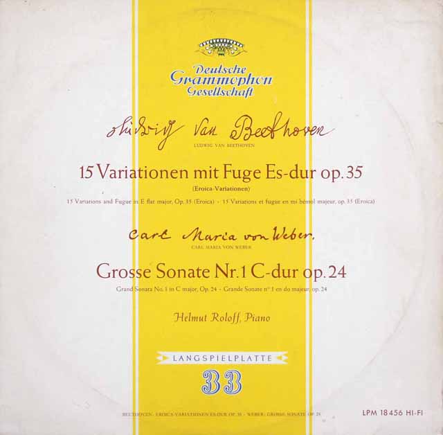 ロロフのベートーヴェン/エロイカ変奏曲ほか　独DGG　3534　LP レコード