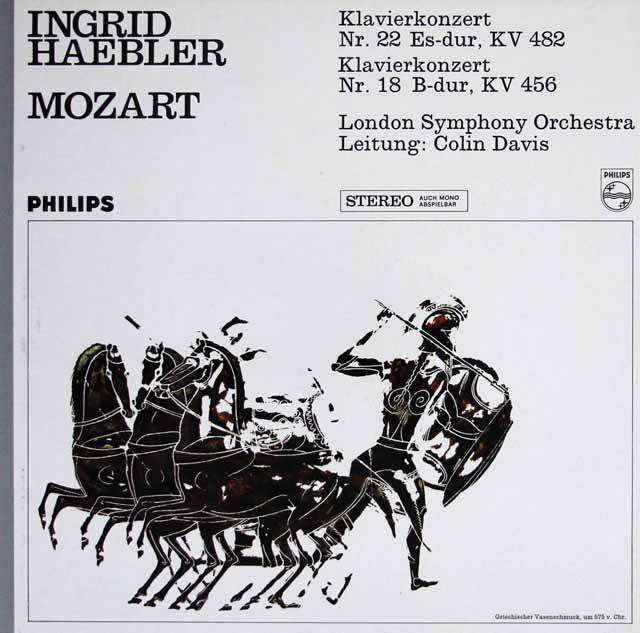 ヘブラー、デイヴィスのモーツァルト/ピアノ協奏曲第22、18番　蘭PHILIPS　3534　LP レコード
