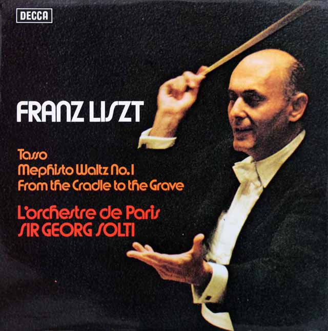 【オリジナル盤】　ショルティのリスト/「タッソー、悲劇と勝利」、メフィストワルツほか　英DECCA　3534　LP レコード