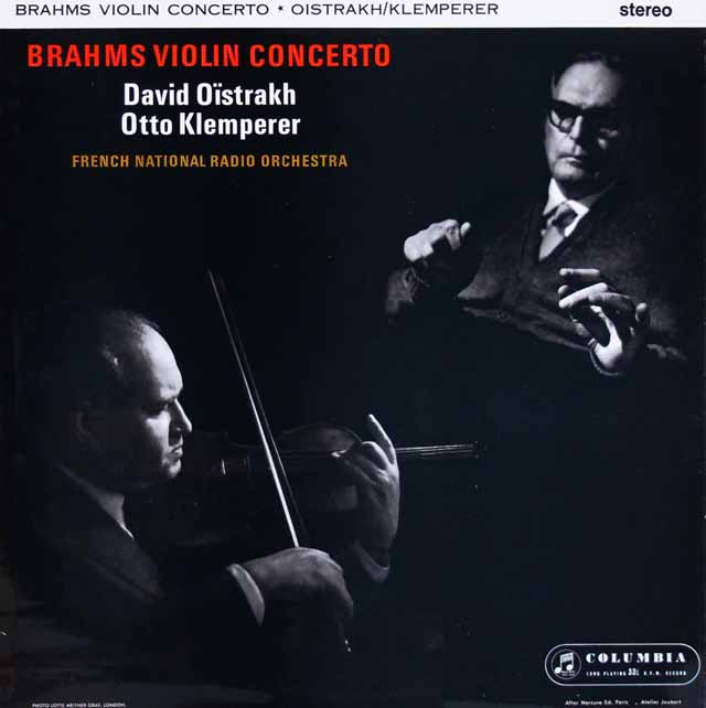 オイストラフ&クレンペラーのブラームス/ヴァイオリン協奏曲　英columbia　3535　LP レコード