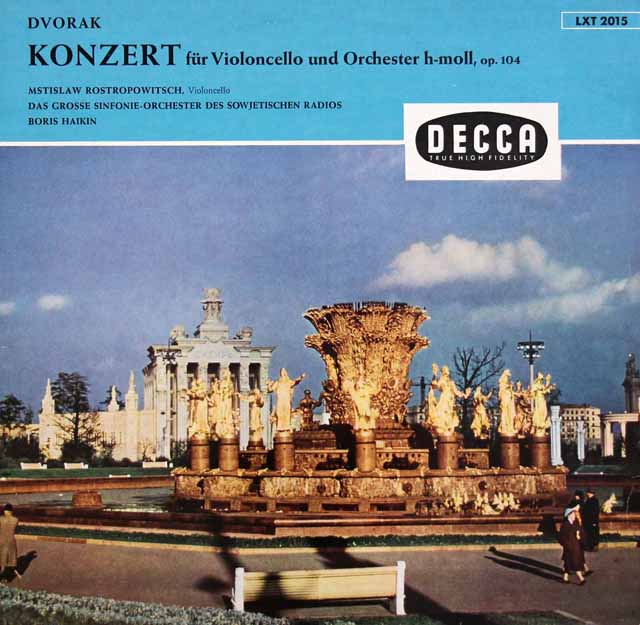 ロストロポーヴィチ、ハイキンのドヴォルザーク/チェロ協奏曲　独DECCA　3535　LP レコード