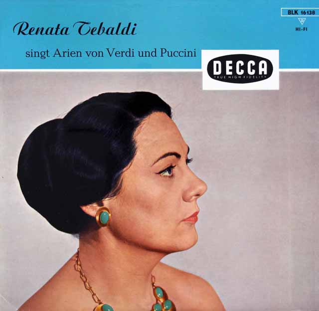 【モノラル】　テバルディのヴェルディ、プッチーニ・オペラ・アリア集　独DECCA　3535　LP レコード