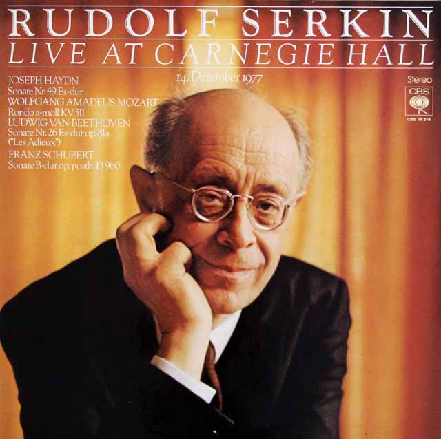 ゼルキンのライブ・アット・カーネギーホール　独CBS　3535　LP レコード