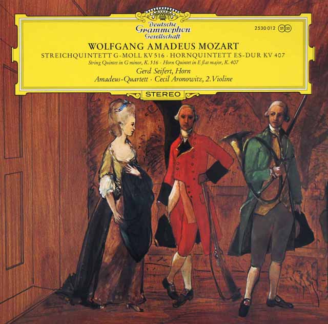 アマデウス四重奏団らのモーツァルト/弦楽五重奏曲第4番ほか　独DGG　3535　LP レコード