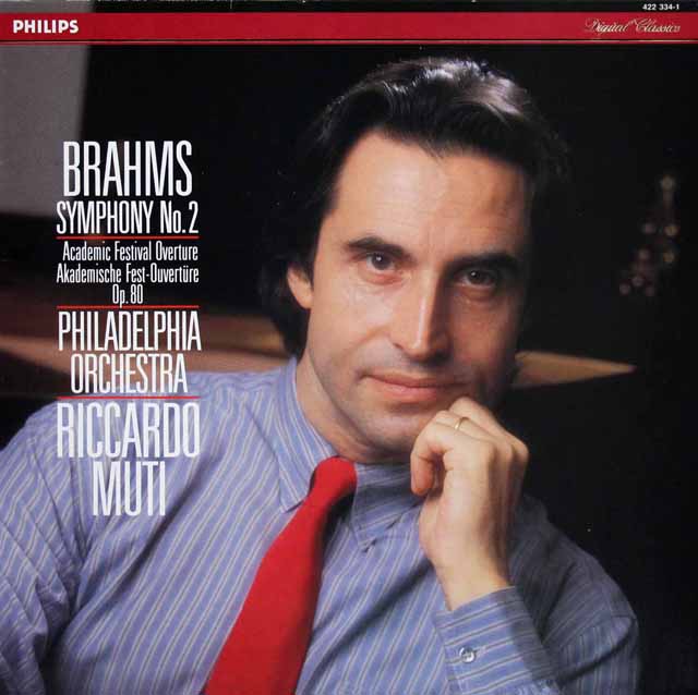 ムーティのブラームス/交響曲第2番、大学祝典序曲　蘭PHILIPS　3536　LP レコード