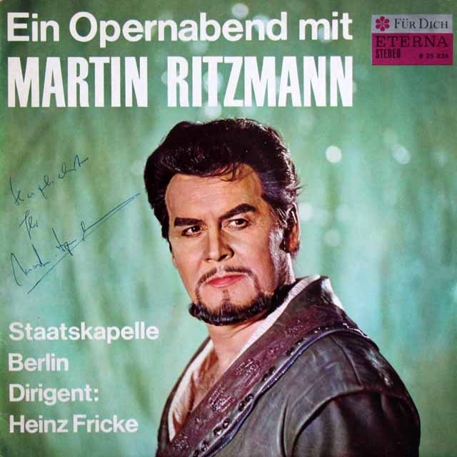 リッツマン、フリッケのテノール・オペラアリア集　独ETERNA　3537　LP レコード