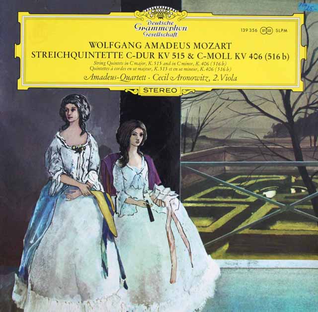 アマデウス四重奏団ほかのモーツァルト/弦楽五重奏曲第2、3番　独DGG　3537　LP レコード