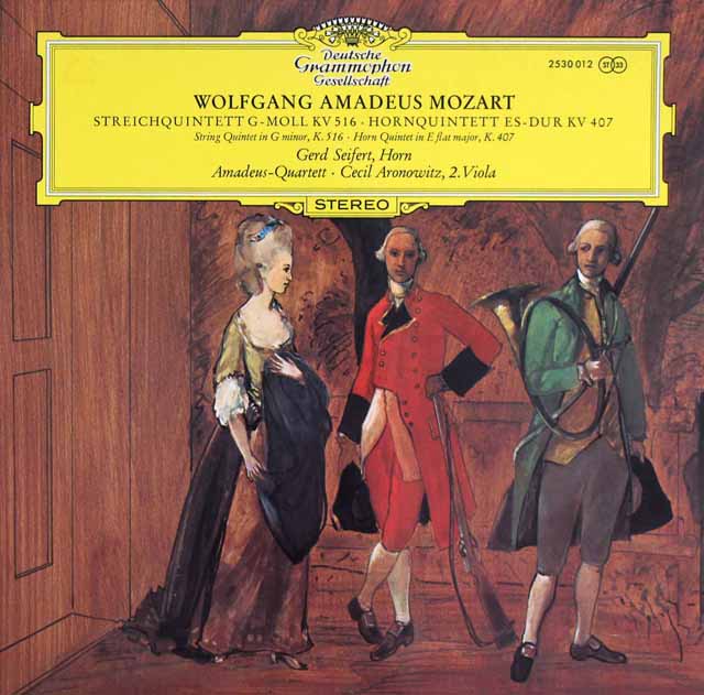 アマデウス四重奏団のモーツァルト/弦楽五重奏曲第4番ほか　独DGG　3537　LP レコード