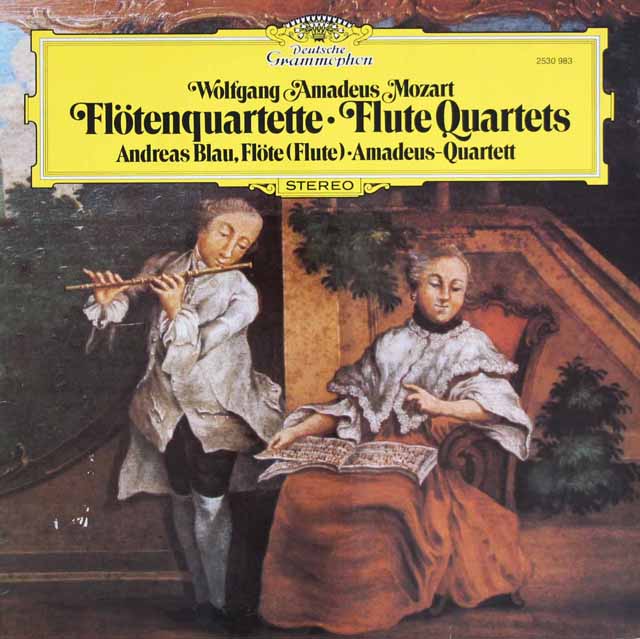 ブラウとアマデウス四重奏団のモーツァルト/フルート四重奏曲　独DGG　3537　LP レコード