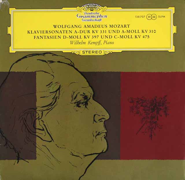 【独最初期盤】　ケンプのモーツァルト/ピアノ・ソナタ第8&11番ほか 　独DGG　3537　LP レコード