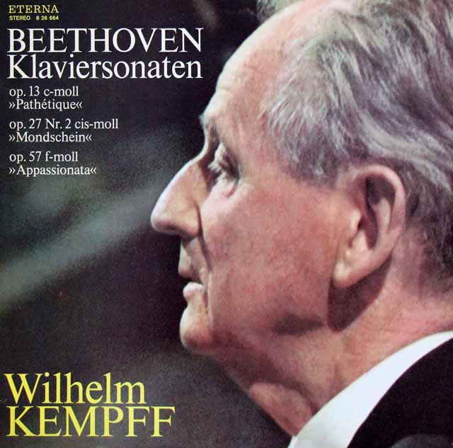 ケンプのベートーヴェン/ピアノソナタ「月光」、「悲愴」、「熱情」　独ETERNA　3538　LP レコード