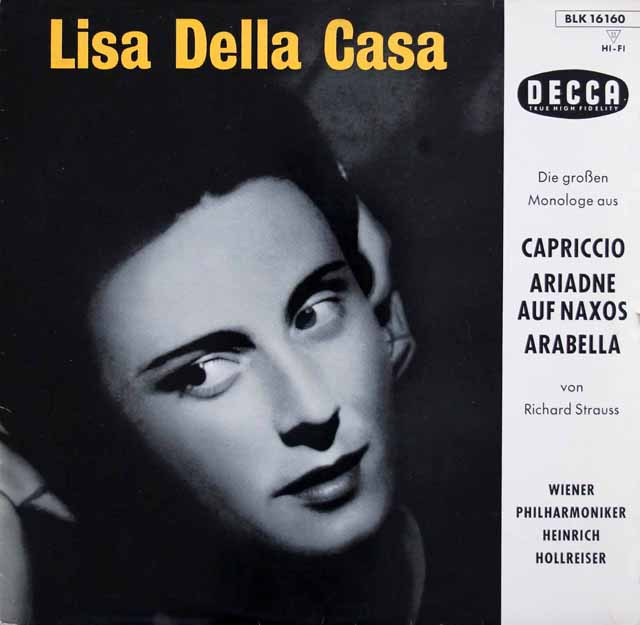 デラ・カーザのR.シュトラウス/「カプリチオ」 ほかオペラアリア集　独DECCA　3538　LP レコード