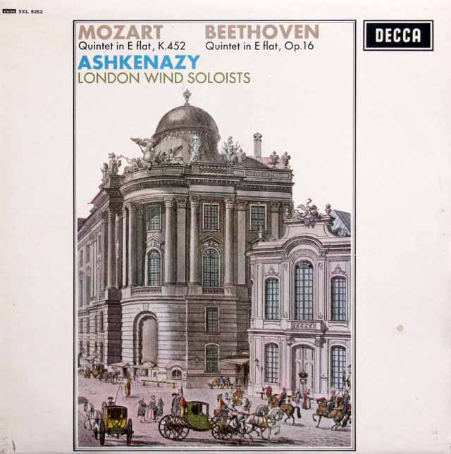 アシュケナージ、ロンドン・ウィンド・ソロイスツのモーツァルト、ベートーヴェン/ピアノ五重奏曲集　英DECCA　3538　LP レコード
