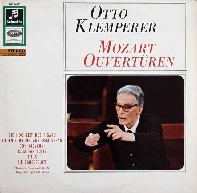 クレンペラーのモーツァルト/序曲集　独Columbia　3538　LP レコード