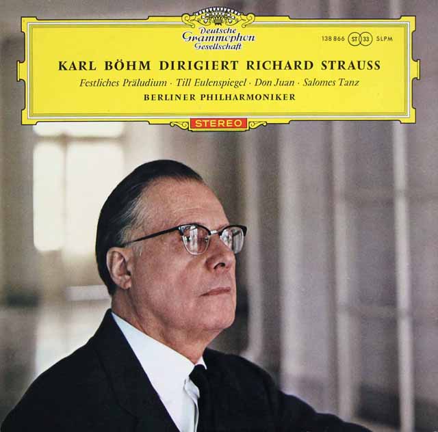 【赤ステレオ/独最初期盤】　ベームのR.シュトラウス/名演集　独DGG　3539　LP レコード