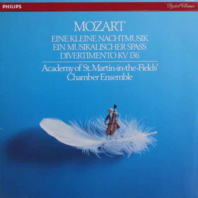 アカデミー室内アンサンブルのモーツァルト/「アイネ・クライネ・ナハトムジーク」ほか　蘭PHILIPS　3539　LP レコード