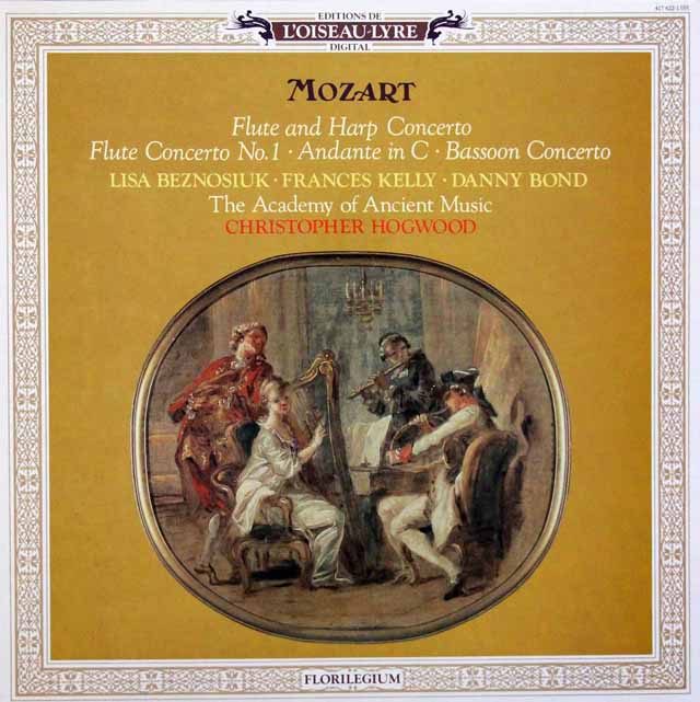 ベズノシウク、ホグウッドらのモーツァルト/フルートとハープのための協奏曲 ほか　蘭L'OISEAU-LYRE　3540　LP レコード