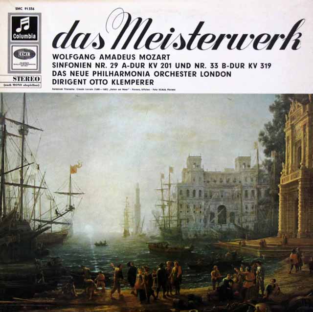 クレンペラーのモーツァルト/交響曲第29、33番　独Columbia　3540　LP レコード
