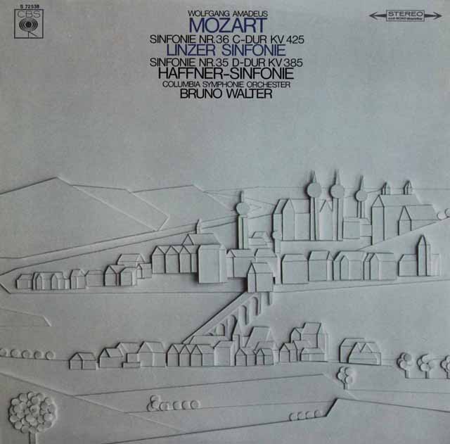 ワルターのモーツァルト/交響曲第36番「リンツ」&第35番「ハフナー」　独CBS　3541　LP レコード