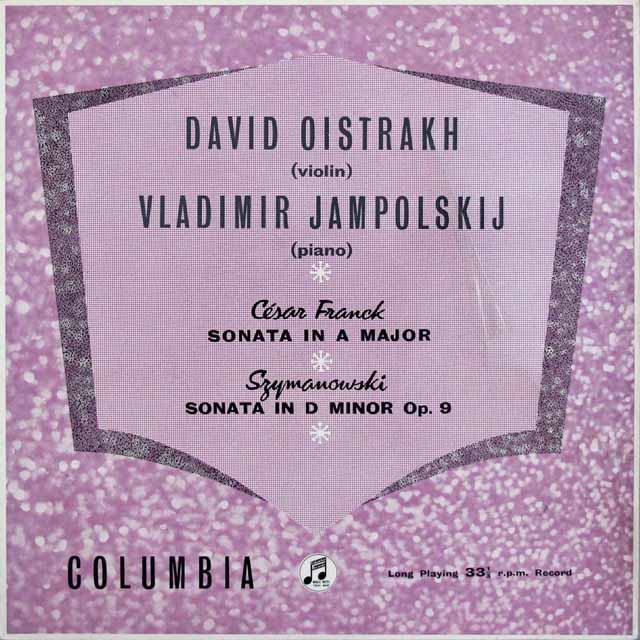 【オリジナル盤】　オイストラフ、ヤンポリスキーのフランク、シマノフスキ/ヴァイオリン・ソナタ集 　英Columbia　3542　LP レコード