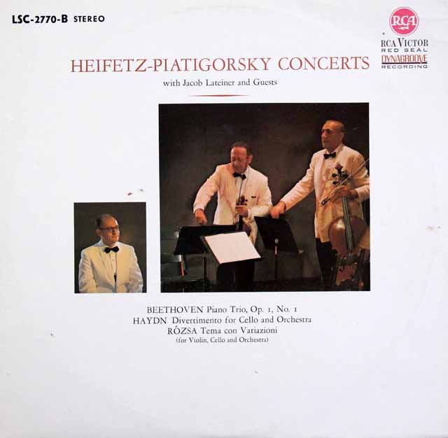 ハイフェッツ、ピアティゴルスキー/コンサート　（ベートーヴェン、ハイドン　ほか）　独RCA　3542　LP レコード