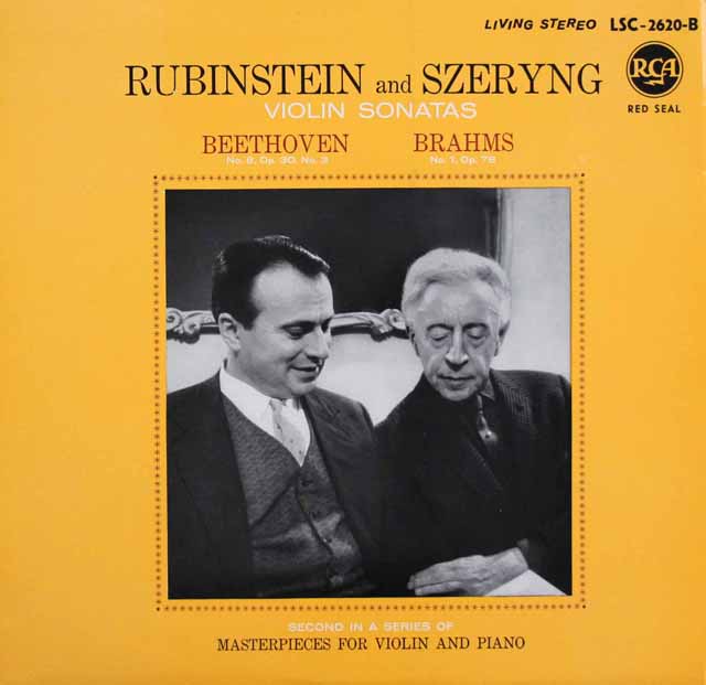 シェリング、ルービンシュタインのブラームス、ベートーヴェン/ヴァイオリンソナタ集　独RCA　3542　LP レコード