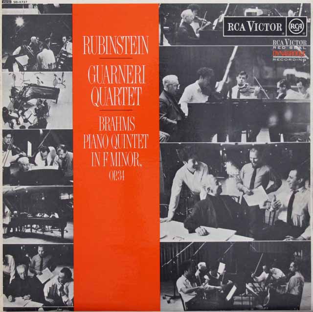 【オリジナル盤】　ルービンシュタイン、ガルネリ四重奏団のブラームス/ピアノ五重奏曲　英RCA　3542　LP レコード
