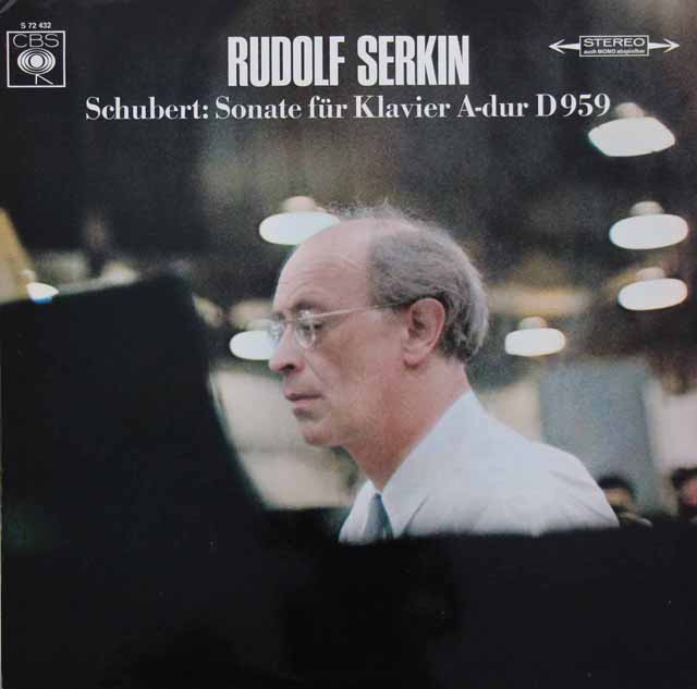 ゼルキンのシューベルト/ピアノソナタ第20番　独CBS　3542　LP レコード