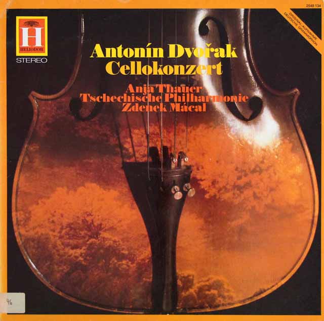 タウアー、マーカルのドヴォルザーク/チェロ協奏曲　独HELIODOR　3601　LP レコード