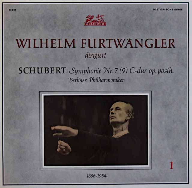 フルトヴェングラーのシューベルト/交響曲第9番「ザ・グレイト」　独HELIODOR　3602　LP レコード