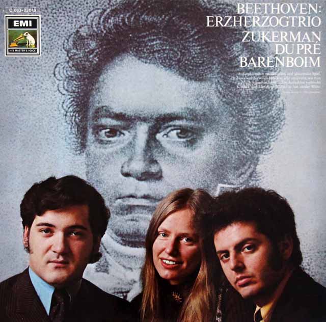 ズッカーマン、デュ・プレ、バレンボイムのベートーヴェン/ピアノ三重奏曲「大公」ほか　独EMI　3603　LP レコード