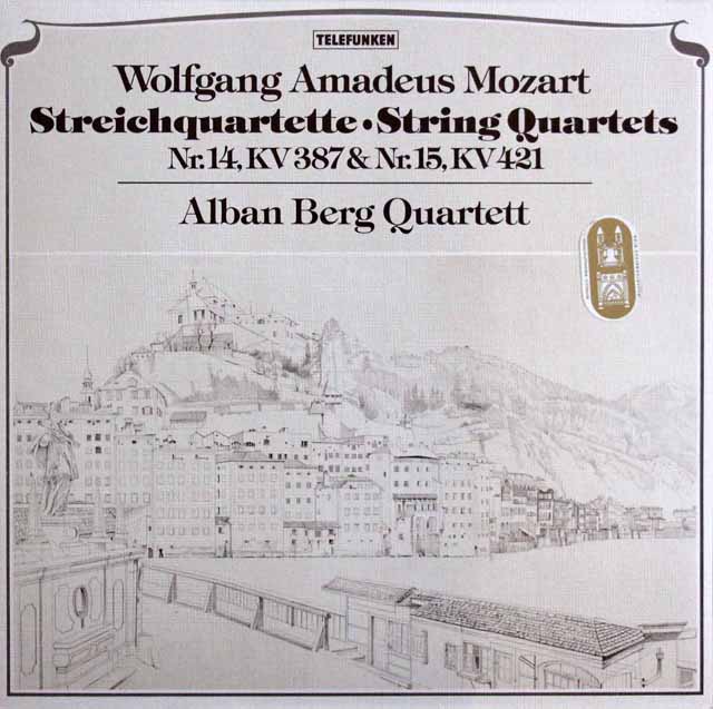 アルバン・ベルク四重奏団のモーツァルト/弦楽四重奏曲第14、15番　独TELEFUNKEN　3605　LP レコード