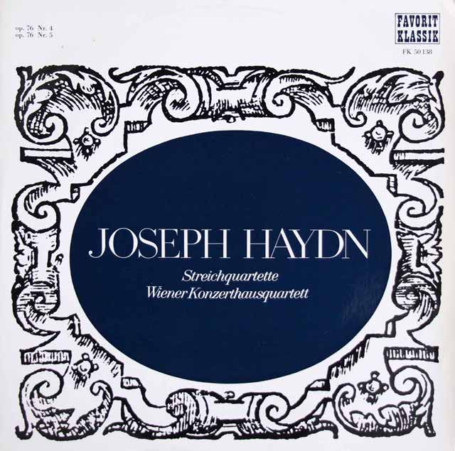 ウィーン・コンツェルトハウス弦楽四重奏団のハイドン/弦楽四重奏曲第78、79番　オーストリアPreiser Records　3606　LP レコード