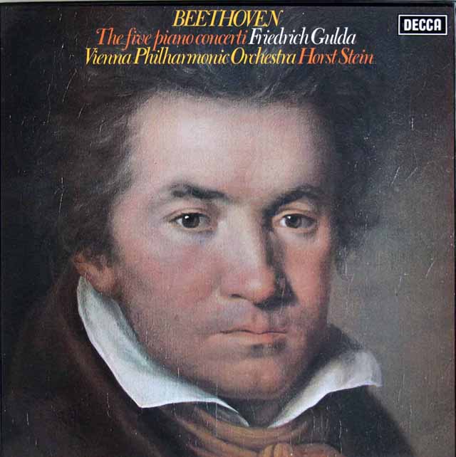 【オリジナル盤】グルダ、シュタインのベートーヴェン/ピアノ協奏曲全集 　英DECCA　3606　LP レコード